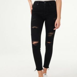 Black denim ripped jeans